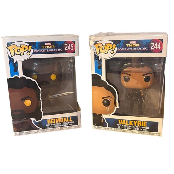 Funko Pop! Marvel Thor Ragnarok VALKYRIE #244 HEIMDALL #245 - Vinyl Bobble-Head - Picture 1 of 16
